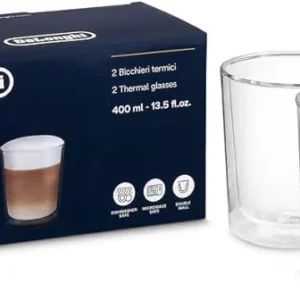 ديلونجي نظارات حرارية مزدوجة الجدار، مجموعة من قطعتين، 400 مل/14 اونصة سائلة، شفافة (dlsc318)