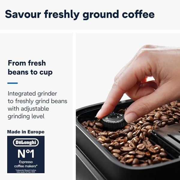 ماكينة تحضير القهوة ماجنيفيكا ايفو اوتوماتيك بالكامل مع مطحنة مدمجة ازرار لمس ناعمة تصميم ايطالي لعمل ولاتيه ماكياتو واسبريسو من الحبوب للكوب ecam290.81.tb تيتانيوم واسود ديلونجي متعدد الالوان ماكينة تحضير القهوة ماجنيفيكا ايفو اوتوماتيك بالكامل مع مطحنة مدمجة ازرار لمس ناعمة تصميم ايطالي لعمل ولاتيه ماكياتو واسبريسو من الحبوب للكوب ecam290.81.tb تيتانيوم واسود ديلونجي متعدد الالوان