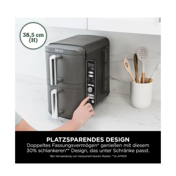 ninja مقلاة هوائية نينجا مزدوجة السعة 9.5 لتر sl400me ninja مقلاة هوائية نينجا مزدوجة السعة 9.5 لتر sl400me