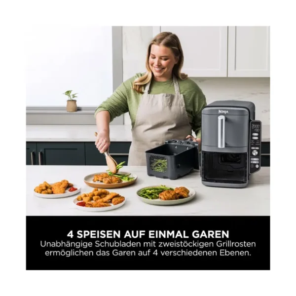 ninja مقلاة هوائية نينجا مزدوجة السعة 9.5 لتر sl400me ninja مقلاة هوائية نينجا مزدوجة السعة 9.5 لتر sl400me